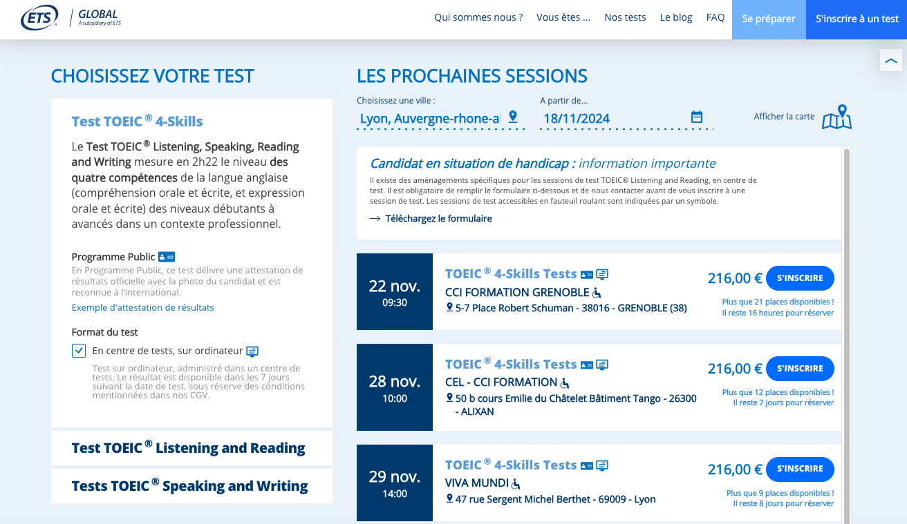 test TOEIC 4-skills