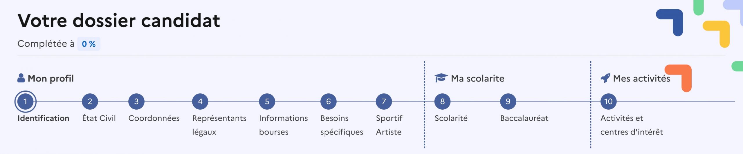 étapes création dossier Parcoursup