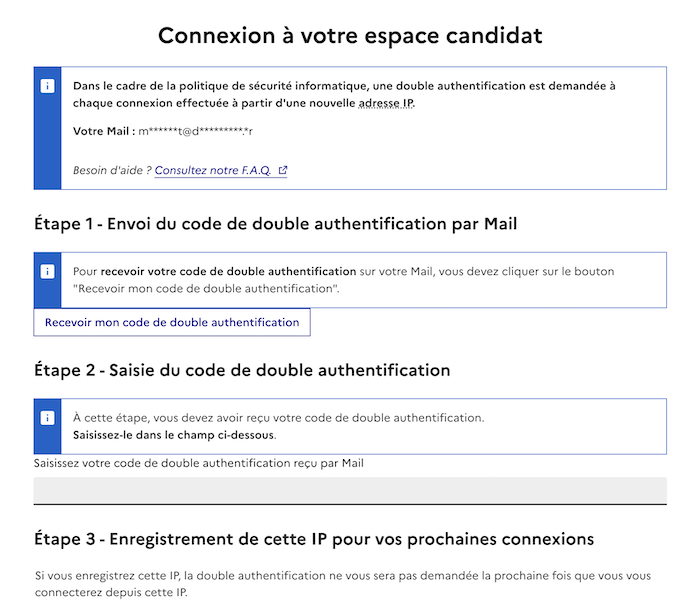 connexion espace candidat