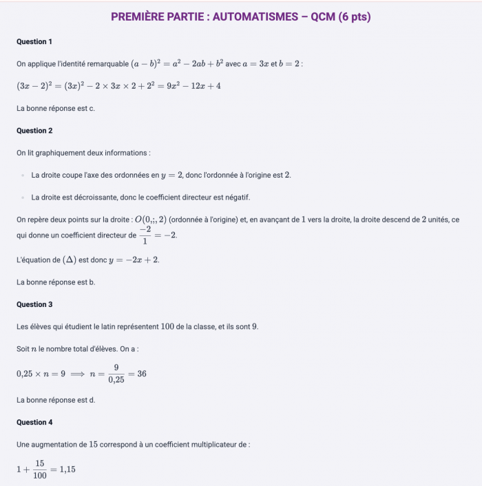 correction bac de maths avec spé