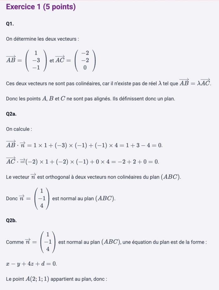 corrigé bac maths jour 2